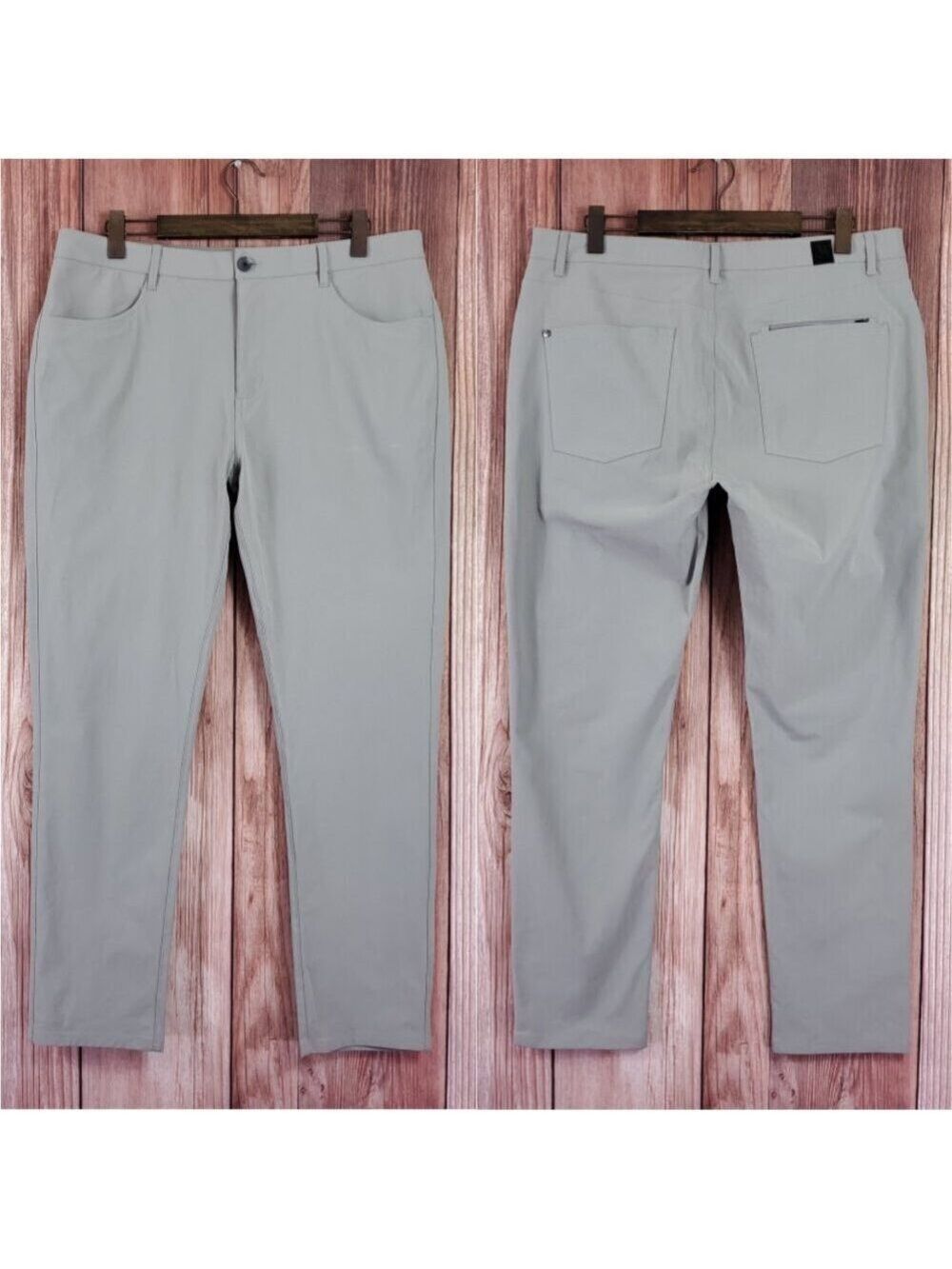 *READ* Vuori Meta Pants Mens Size 36 Slim Fit Gray Stretch V430-S